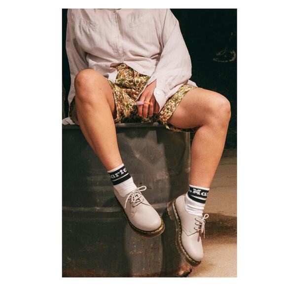 Dr. Martens Shoes - Dr. Martens 1461 Quad II Pisa Leather Platform Oxford Shoe Vintage Taupe Size 10